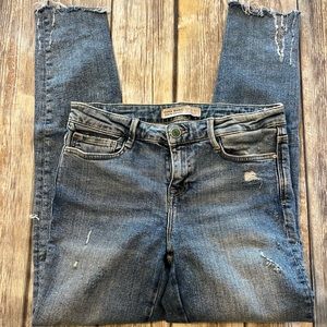 Zara Denim Size 4 Jeans Distressed hem medium wash